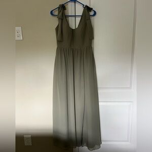 Revelry Bridesmaid Dress - Petite Maxi Silver Sage Size 6